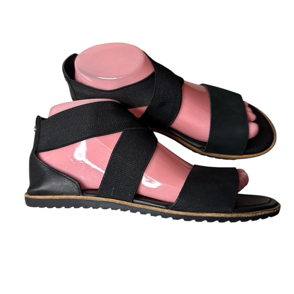 Sorel Black Leather Women's Sandals - Picture 2 of 6